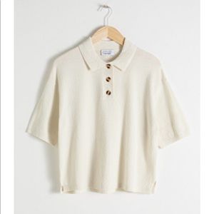 & Other Stories boxy textured polo
